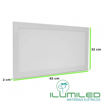 PLAFON EMBUTIR LED 32W - RETANGULAR - Branco Frio - Morno ou Quente