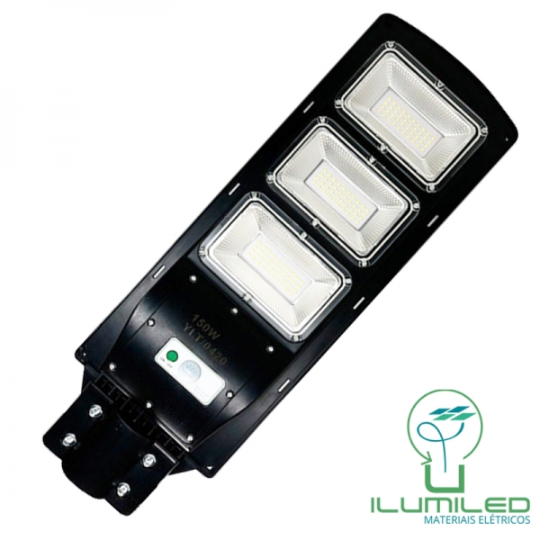 LUMINÁRIA PÚBLICA SOLAR COM CONTROLE E SENSOR 150W