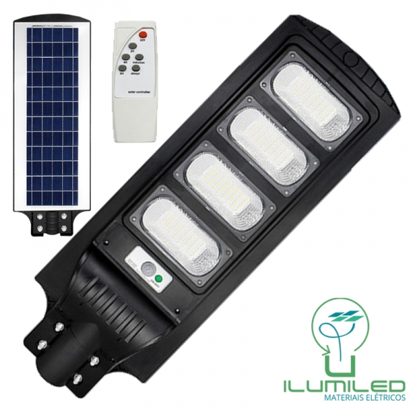 LUMINÁRIA PÚBLICA SOLAR COM CONTROLE E SENSOR 200W