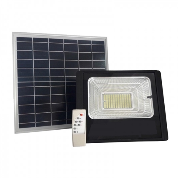 REFLETOR LED 200W COM PLACA SOLAR E CONTROLE REMOTO